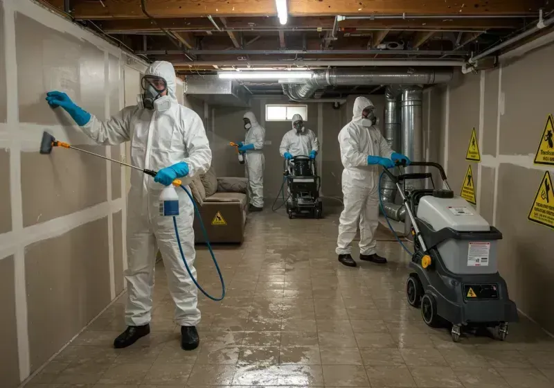 Basement Moisture Removal and Structural Drying process in Gibsonia, FL